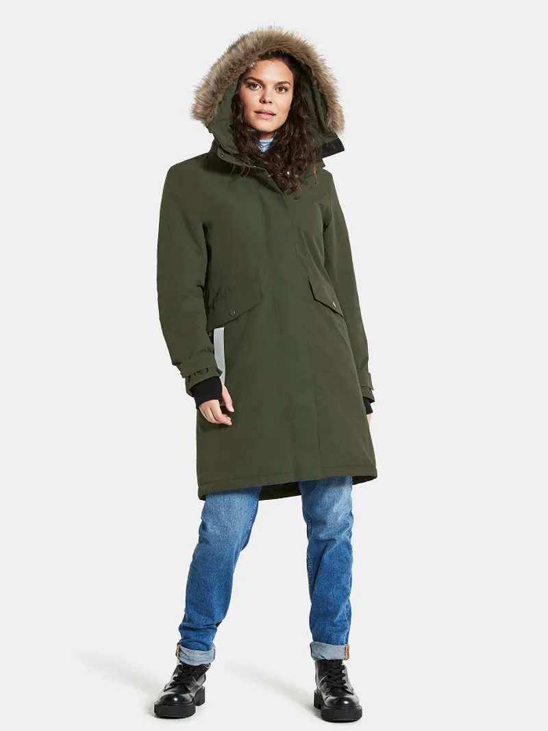 Didriksons Womens Erika Parka 3 Deep Green-3